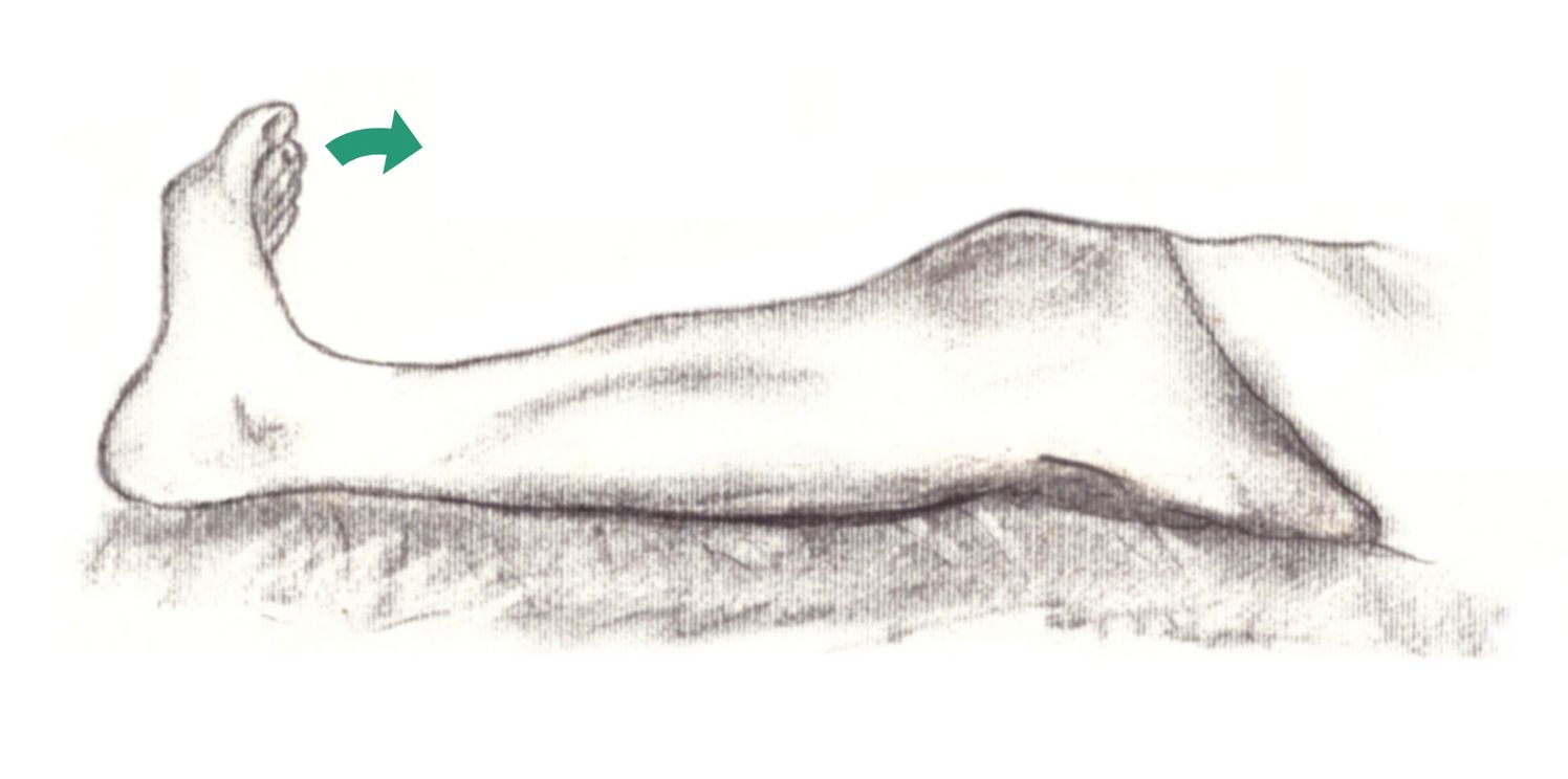 rilassamento muscolare progressivo sui muscoli al di sotto della rotula